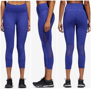 Adidas Printed Mesh High-Rise Cropped Leggings